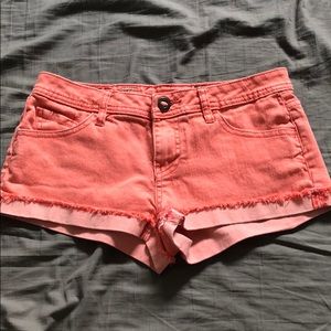 Bright pink volcom shorts